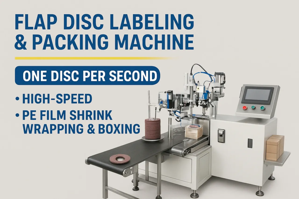 Flap disc labeling and packing machine