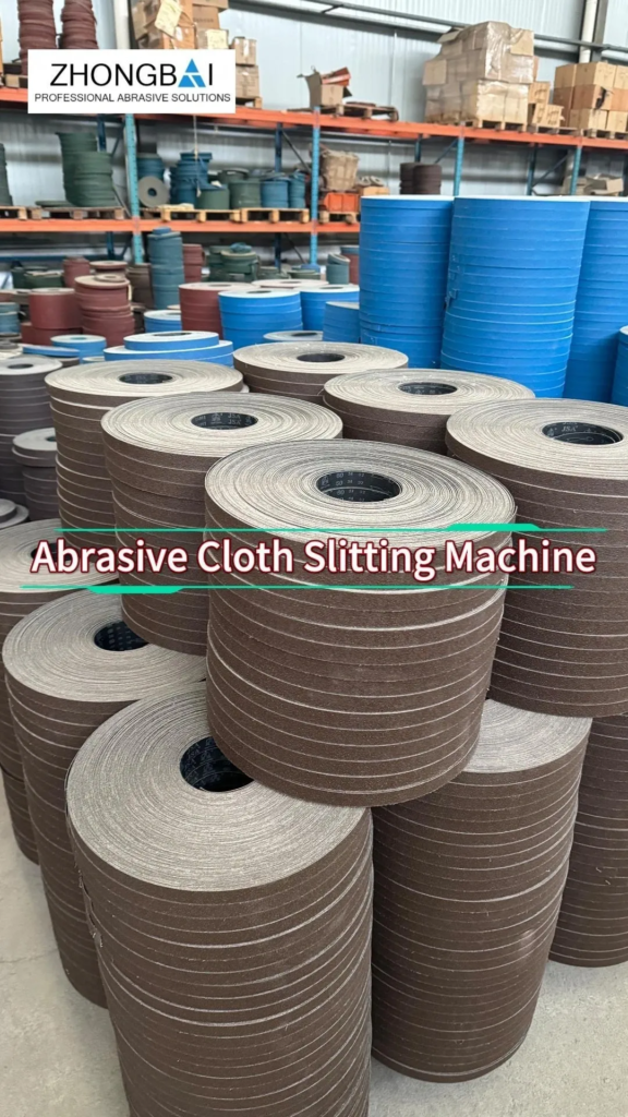 Abrasive cloth slitting machine